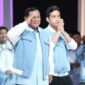 Paslon Prabowo-Gibran menerima ucapan selamat dari sejumlah pihak setelah berada di posisi teratas dengan perolehan 56,32% dari cakupan progres suara masuk 43,93%. (Instagram.com/@gibran_Rakabuming)