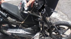 Ilustrasi Kondisi sepeda motor Honda milik korban, ringsek setelah kecelakaan. (Dok. jogja.polri.go.id)